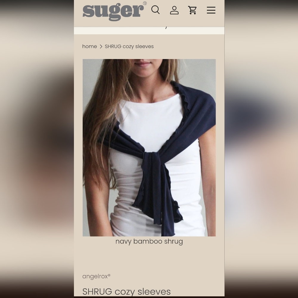 Angelrox Scoop Neck Tank Top M/L Shrug Cozy Sleeves Distressed Green OS - Picture 13 of 16